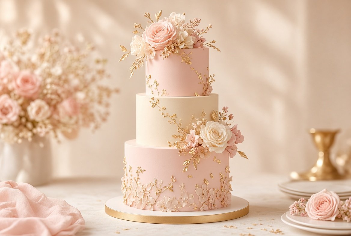 Pink tier cake